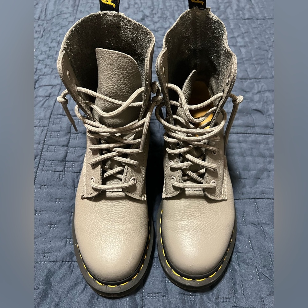 Doc Martens soft leather grey boots like new only worn a handful of times.